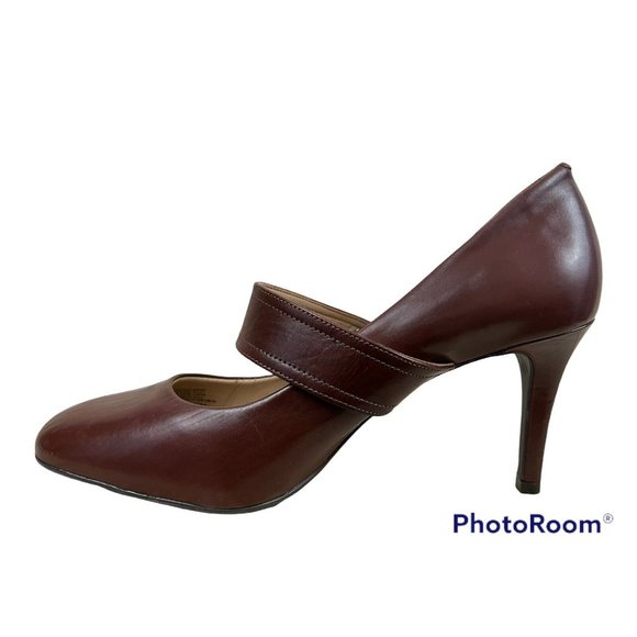 Antonio Melani Women Mary Jane Stiletto Heels Size 10‎ M Brown Leather Comfort - Picture 4 of 11
